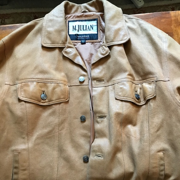 Men's Light Brown Distressed Leather Coat - Picture 1 of 1